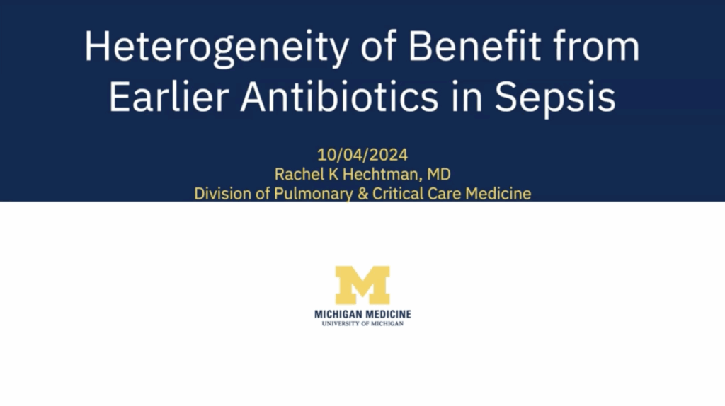 Benefit of Earlier Antibiotics in Sepsis